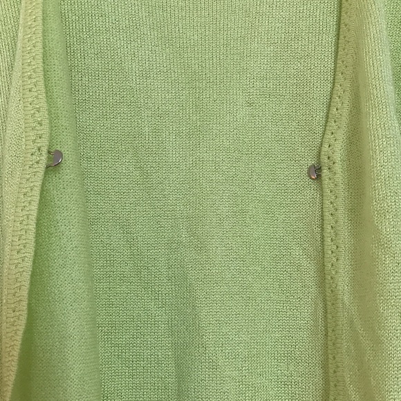Vintage Sag Harbor Lime Green Shimmer Cami Sweater Duo One Piece, Size Medium - Picture 9 of 12
